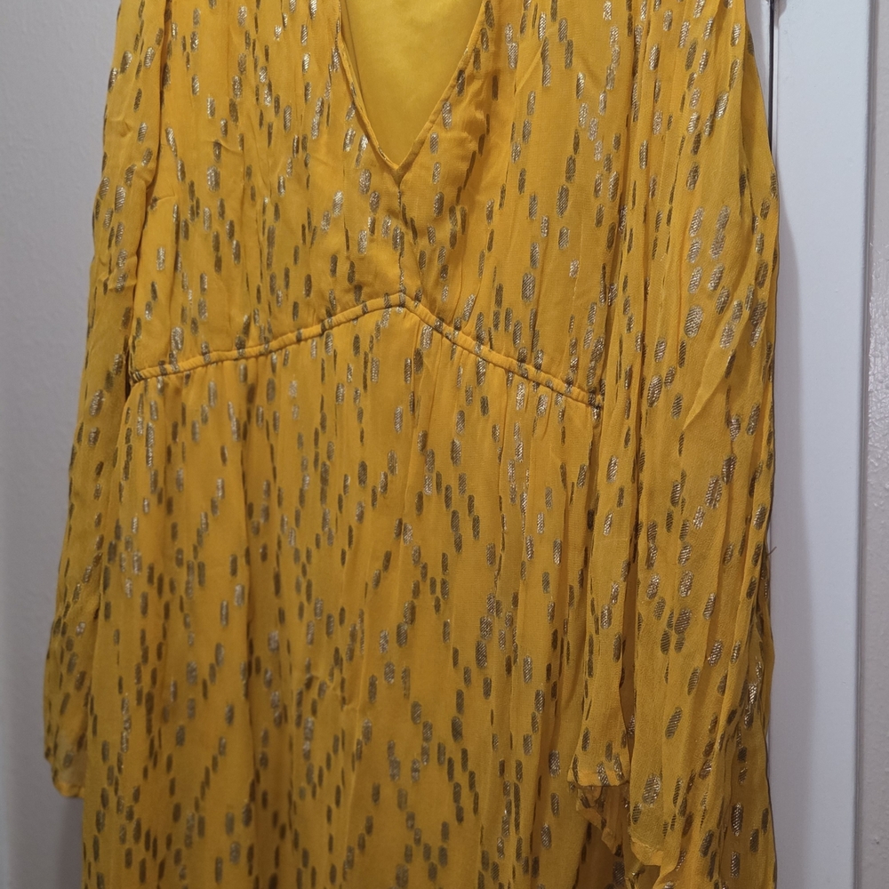 Altar'd State Yellow and Silver Mini Dress